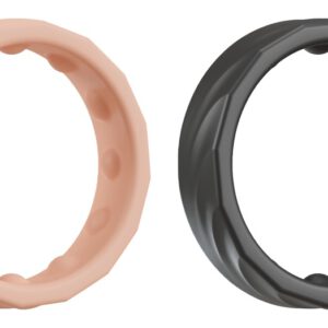 2-teiliges Set „4in1 Cock Rings“ mit Silikonringen für Eichel, Penis, Hoden