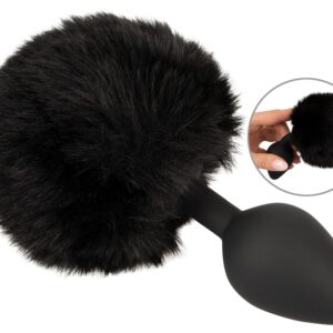 Analplug „fluffy tail size M“ mit Kunstfell-Puschel