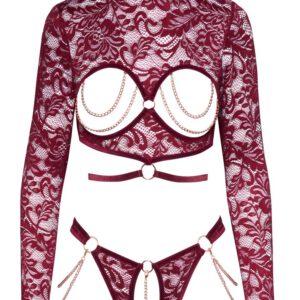 Ouvert-Set aus Spitze und Samt