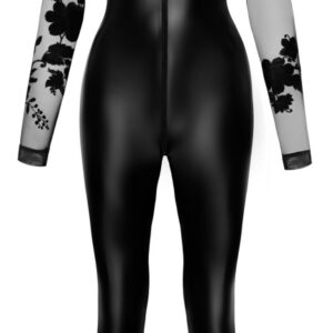 Overall „Libido Exclusive“ im Powerwetlook mit Stretchtüll-Oberteil